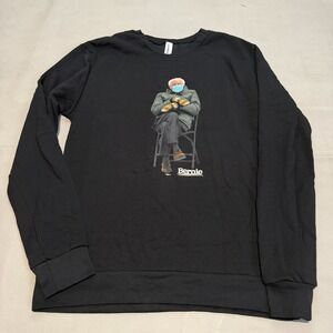 Royal Apparel OFFCIAL Bernie Sanders Mitten Meme Sweatshirt Men Black Fleece L-